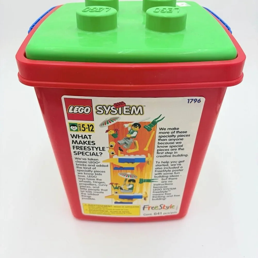 LEGO SYSTEM 1796 FREESTYLE Tub Lot 641 Pc Bucket Poster 3.44 Lbs